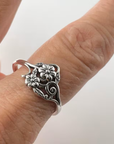 Minimalist Silver Flower Ring
