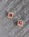 Ruby Vintage Stud Earrings