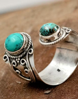 Dual-Turquoise Open Ring