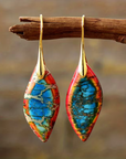 Stone Leaf Drop Earrings
