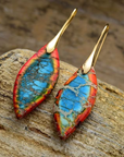 Stone Leaf Drop Earrings