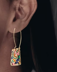 Colorful Mosaic Art Earrings