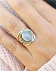 Vintage Moonstone Aura Ring