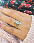 Vintage Moonstone Aura Ring