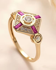 Deco Ruby Ring