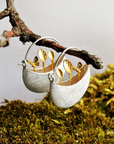 Gold Plated Floral Basket Earrings in Silver