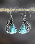 Vintage Stone Earrings in Silver