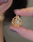 Vintage Golden Sphere Earrings