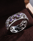 Vintage Inlaid Zirconia Silver Ring