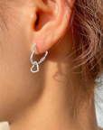 Silver Vintage Heart Earrings