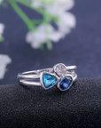 Vintage Blue Inlaid Crystal Ring