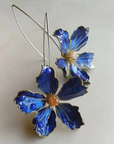 Blue Vintage Flower Earrings