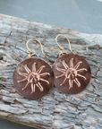 Vintage Rounded Sun Brown Earrings