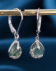 Moss Agate Rounded Drop Earrings