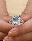 Serenity Blue Oval Ring