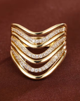 Sculpted Ripple Ring