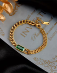 Emerald Bar Chain Bracelet