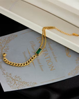 Emerald Bar Chain Bracelet