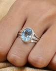 Serenity Blue Oval Ring
