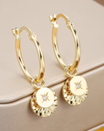 Sunburst Coin Earrings