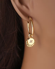 Sunburst Coin Earrings