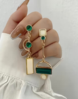 Emerald Geometry Earrings