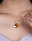 Azure Spiral Halo Necklace