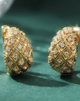 Pave Trellis Oval Earrings