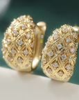 Pave Trellis Oval Earrings