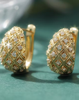 Pave Trellis Oval Earrings
