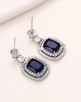 Royal Sapphire Halo Earrings