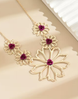 Ruby Petal Necklace