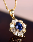Sapphire Sunburst Necklace