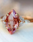 Rose Flame Marquis Ring
