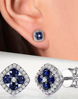 Sapphire Square Earrings