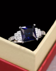 Sapphire Square Ring