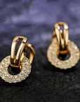 Rose Gold Halo Drop Earrings