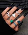 Geometric Colorblock Ring Set