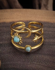 Celestial Turquoise Triple-Band Ring