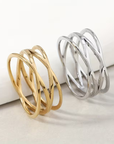 Ribbon Cross Ring