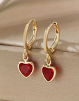 Ruby Heart Earrings