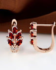 Ruby Leaf Earrings