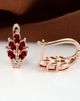 Ruby Leaf Earrings