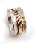 Golden Thread Ring in Vintage Silver