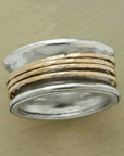 Golden Thread Ring in Vintage Silver