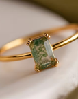 Moss Agate Stone Fine Ring