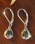 Moss Agate Rounded Drop Earrings