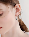Moss Agate Rounded Drop Bright Earrings