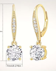 Crystal Rounded Dangle Gold Earrings