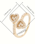 Adjustable Heart Shape Bright Gold Ring